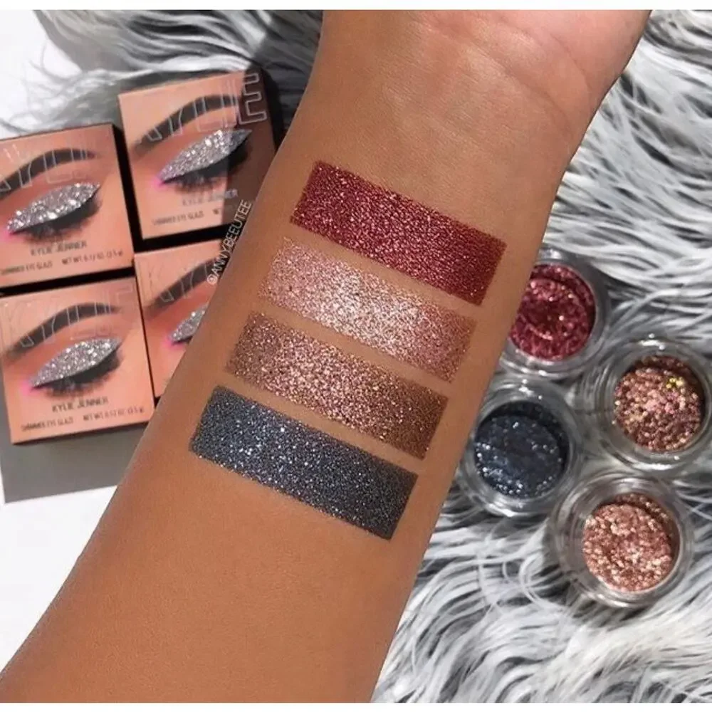 Kylie Cosmetics Shimmer Eye Glaze Coffee Bean Silver Eye Shadow .12 oz Set of 2